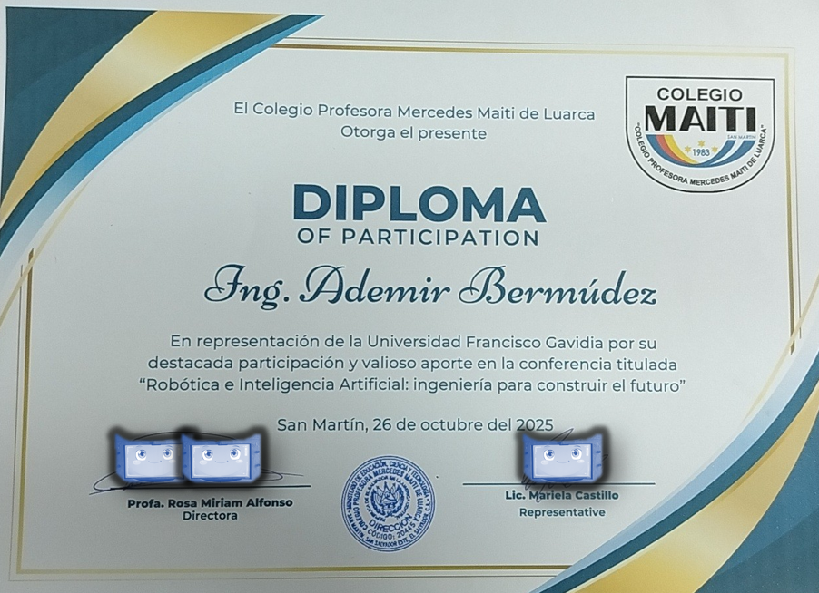 Evento: Feria de logros Tema: Detección de emociones con Python para el uso en los salones de clasesFecha: 26/10/2025Organizado por: Colegio Mati
