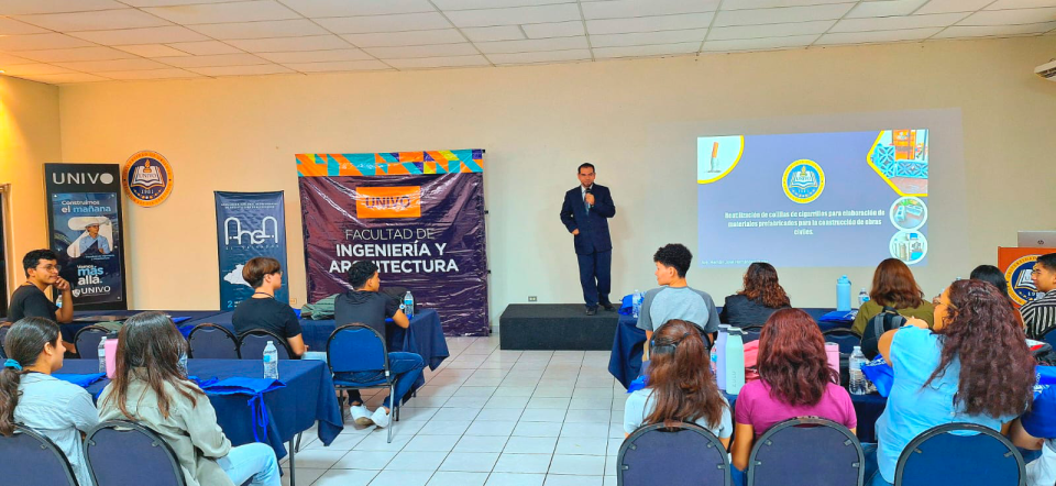 Presentación de resultados de investigación  "incorporación de Colillas de Cigarrillos en materiales pre-fabricados de la construcción" en Congreso de ANEA (Asociación Nacional de Estudiantes de Arquitectura de El Salvador)