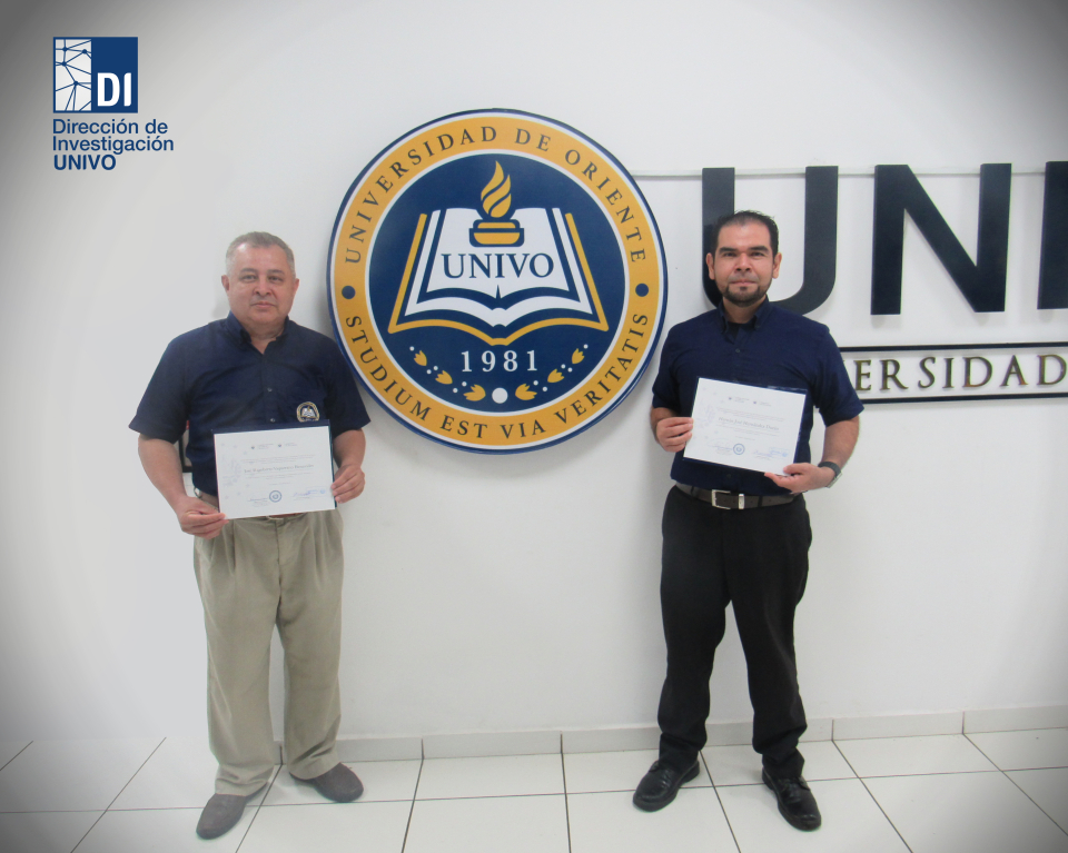 La Dirección de Investigación de Universidad de Oriente :Oficial: 🎊felicita a los investigadores Lic. José Rigoberto Vaquerano Benavides y al Arq. Hernán José Hernández Durán por obtener el grado de "Investigador nivel I"  reconocimiento por parte del 🔬Consejo Nacional de Ciencia y tecnología CONACYT. 🔍