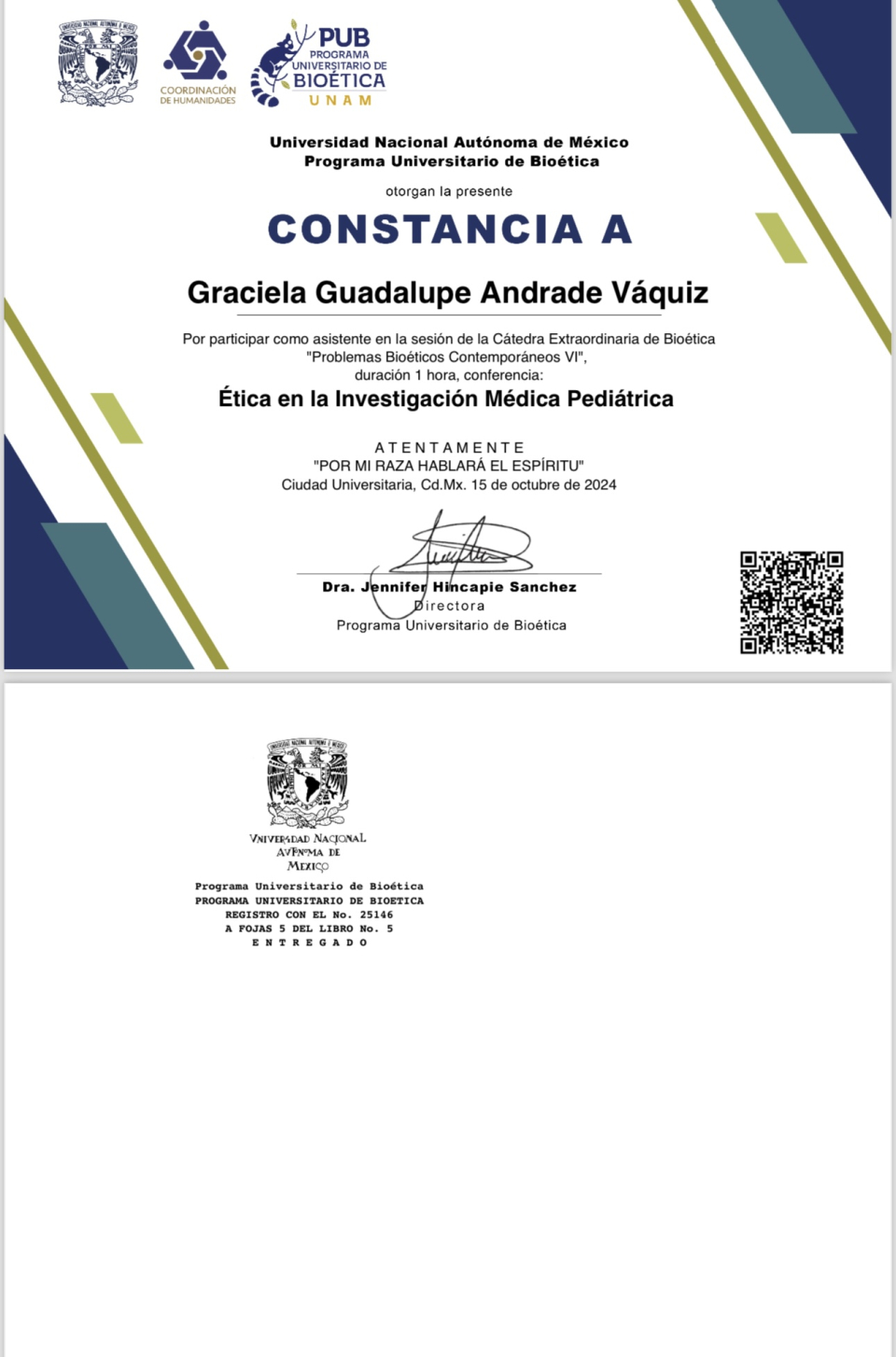 Feliz de iniciar en el mundo de la investigación médica y ser parte de tan distinguida universidad, (UNAM).